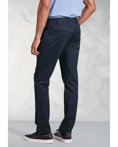 Fit Trousers Brook Taverner Tailored Fit Harrelson Navy Slub Cotton 5 Pocket Trousers-BT-8035AT £45.00