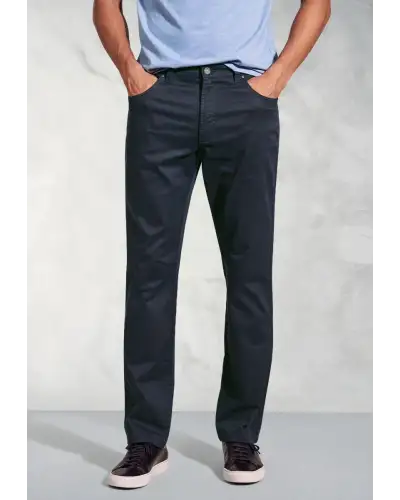 Fit Trousers Brook Taverner Regular Fit Harrelson Navy Slub Cotton 5 Pocket Trousers-BT-8035AR £45.00