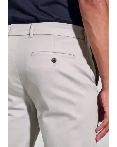 Trousers Brook Taverner Tailored Fit Holland Silver Grey Sateen Stretch Cotton Trousers £54.00