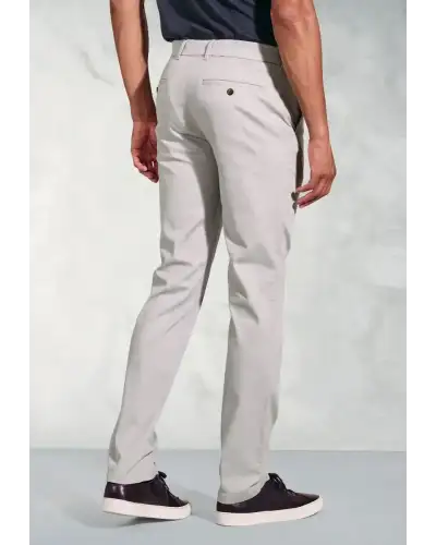 Trousers Brook Taverner Tailored Fit Holland Silver Grey Sateen Stretch Cotton Trousers £54.00