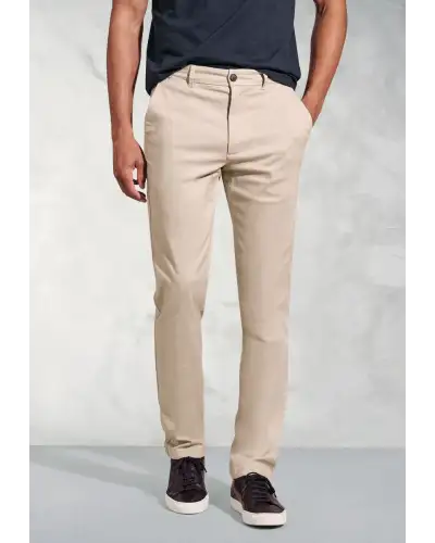 Trousers Brook Taverner Tailored Fit Holland Stone Sateen Stretch Cotton Trousers-BT-8031B £54.00