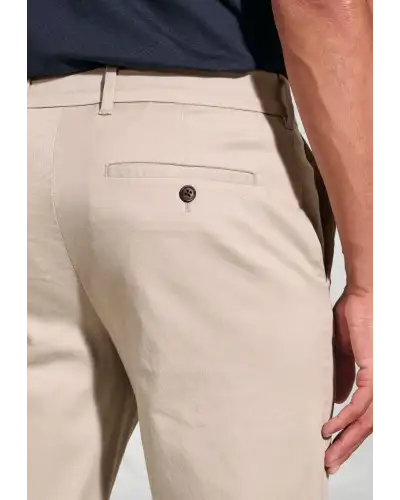 Trousers Brook Taverner Tailored Fit Holland Stone Sateen Stretch Cotton Trousers £54.00