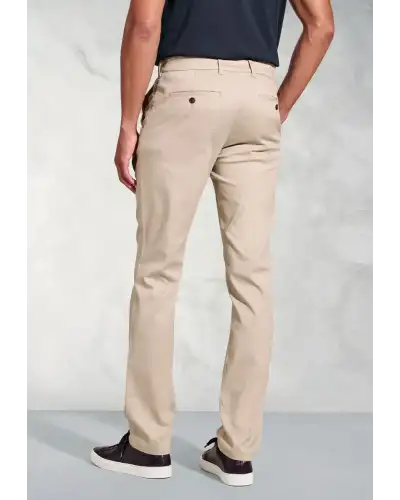 Trousers Brook Taverner Tailored Fit Holland Stone Sateen Stretch Cotton Trousers £54.00