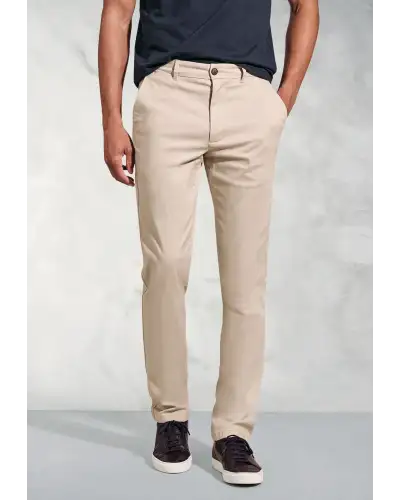 Trousers Brook Taverner Tailored Fit Holland Stone Sateen Stretch Cotton Trousers £54.00