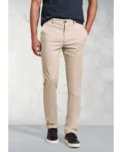 Trousers Brook Taverner Tailored Fit Holland Stone Sateen Stretch Cotton Trousers £54.00