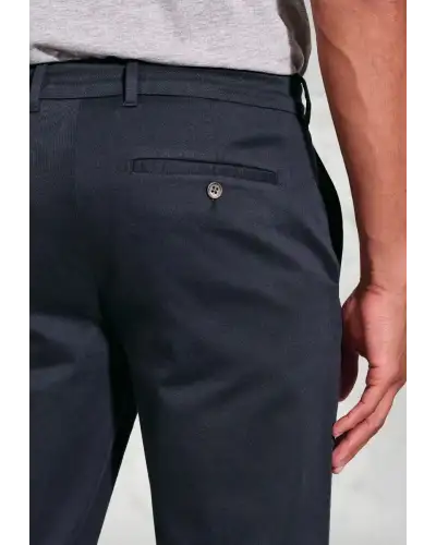 Trousers Brook Taverner Tailored Fit Holland Navy Sateen Stretch Cotton Trousers £54.00