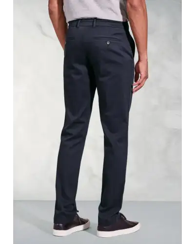 Trousers Brook Taverner Tailored Fit Holland Navy Sateen Stretch Cotton Trousers £54.00