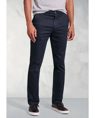 Trousers Brook Taverner Tailored Fit Holland Navy Sateen Stretch Cotton Trousers £54.00