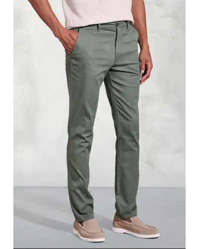 Fit Trousers Brook Taverner Tailored Fit Brosnan Green Textured Stretch Cotton Chinos £45.00