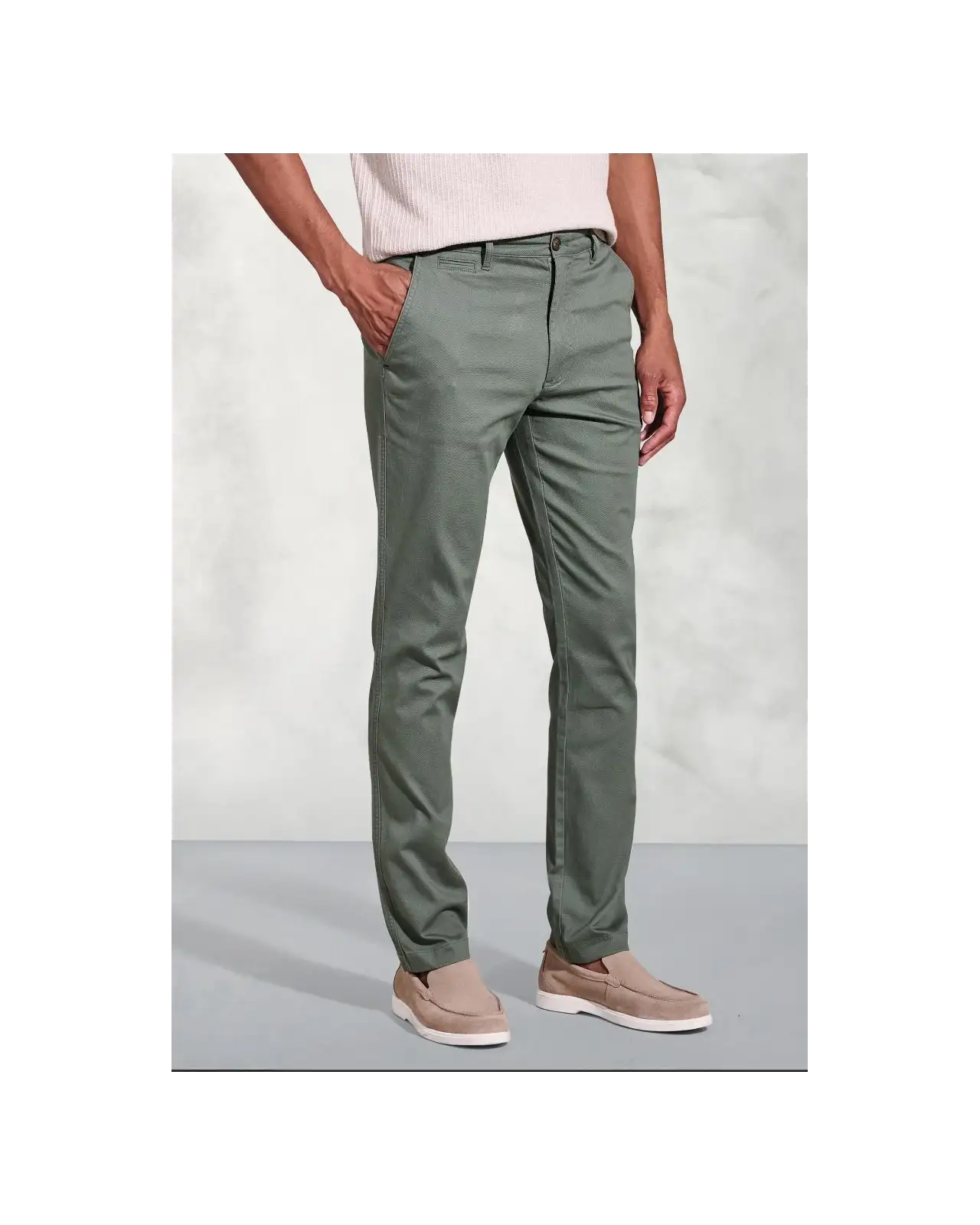 Fit Trousers Brook Taverner Tailored Fit Brosnan Green Textured Stretch Cotton Chinos £45.00