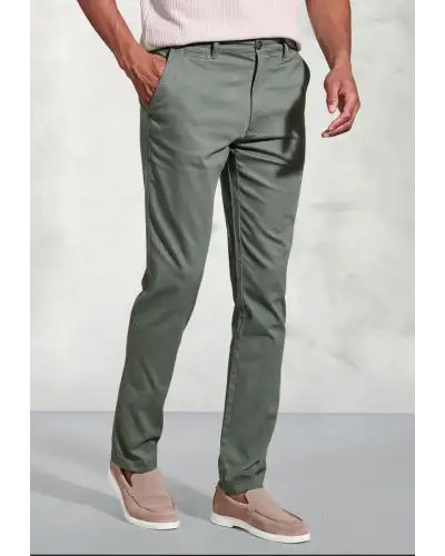 Fit Trousers Brook Taverner Regular Fit Brosnan Green Textured Stretch Cotton Chinos-BT-8030ER £45.00