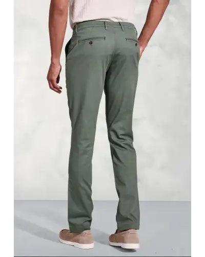 Fit Trousers Brook Taverner Regular Fit Brosnan Green Textured Stretch Cotton Chinos-BT-8030ER £45.00
