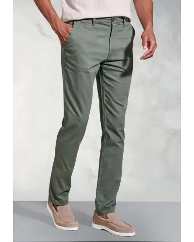Fit Trousers Brook Taverner Regular Fit Brosnan Green Textured Stretch Cotton Chinos-BT-8030ER £45.00