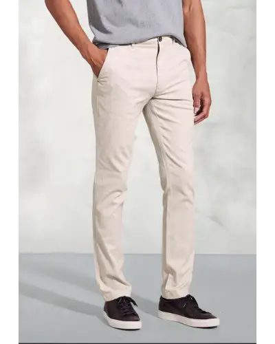 Fit Trousers Brook Taverner Tailored Fit Brosnan Stone Textured Stretch Cotton Chinos £45.00