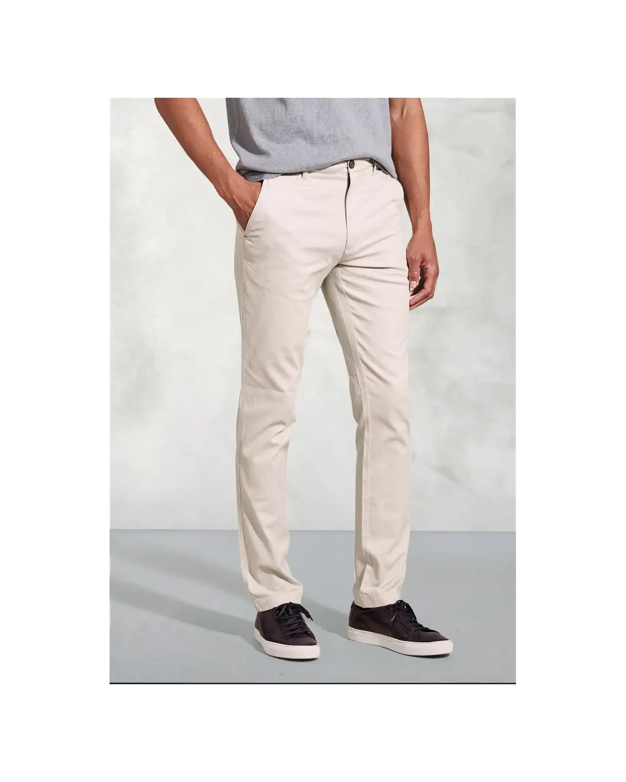 Fit Trousers Brook Taverner Tailored Fit Brosnan Stone Textured Stretch Cotton Chinos-BT-8030DT £45.00