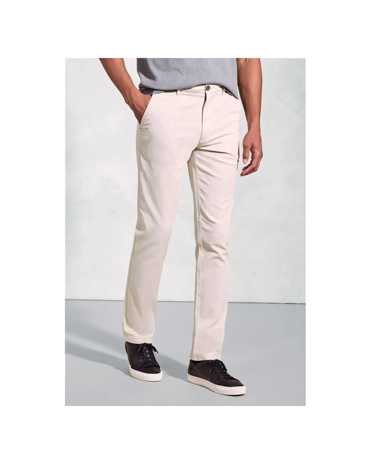 Fit Trousers Brook Taverner Regular Fit Brosnan Stone Textured Stretch Cotton Chinos-BT-8030DR £45.00