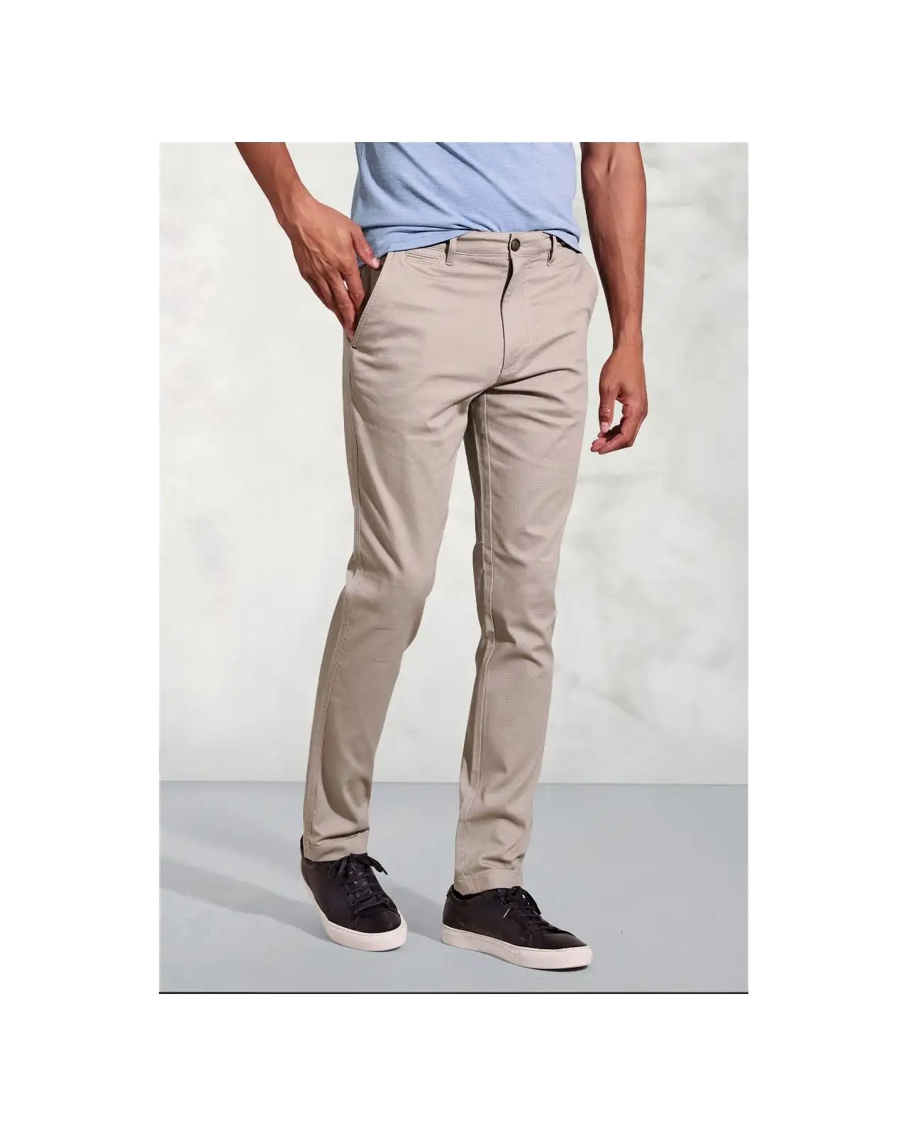 Fit Trousers Brook Taverner Tailored Fit Brosnan Sand Textured Stretch Cotton Chinos-BT-8030CT £45.00