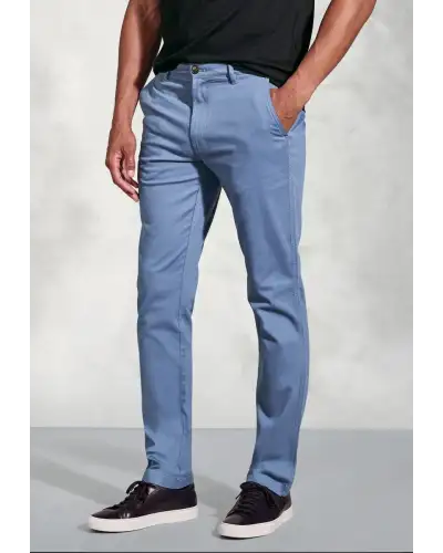 Fit Trousers Brook Taverner Tailored Fit Brosnan Blue Textured Stretch Cotton Chinos-BT-8030BT £45.00