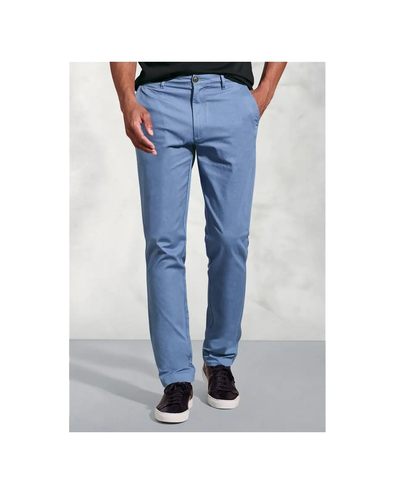 Fit Trousers Brook Taverner Regular Fit Brosnan Blue Textured Stretch Cotton Chinos £45.00