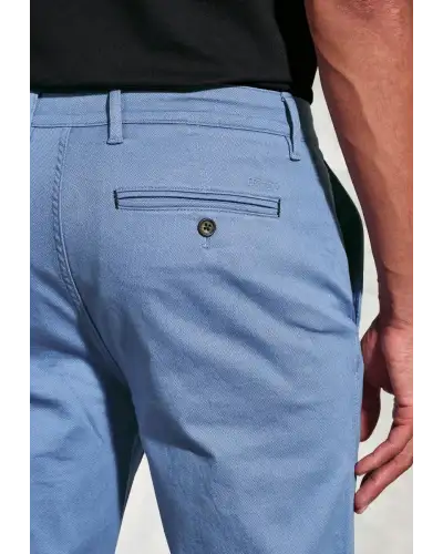 Fit Trousers Brook Taverner Regular Fit Brosnan Blue Textured Stretch Cotton Chinos £45.00