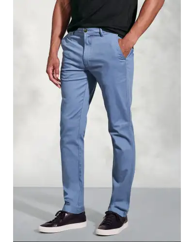 Fit Trousers Brook Taverner Regular Fit Brosnan Blue Textured Stretch Cotton Chinos £45.00