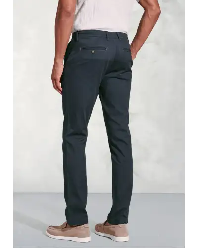 Fit Trousers Brook Taverner Regular Fit Brosnan Navy Textured Stretch Cotton Chinos-BT-8030AR £45.00