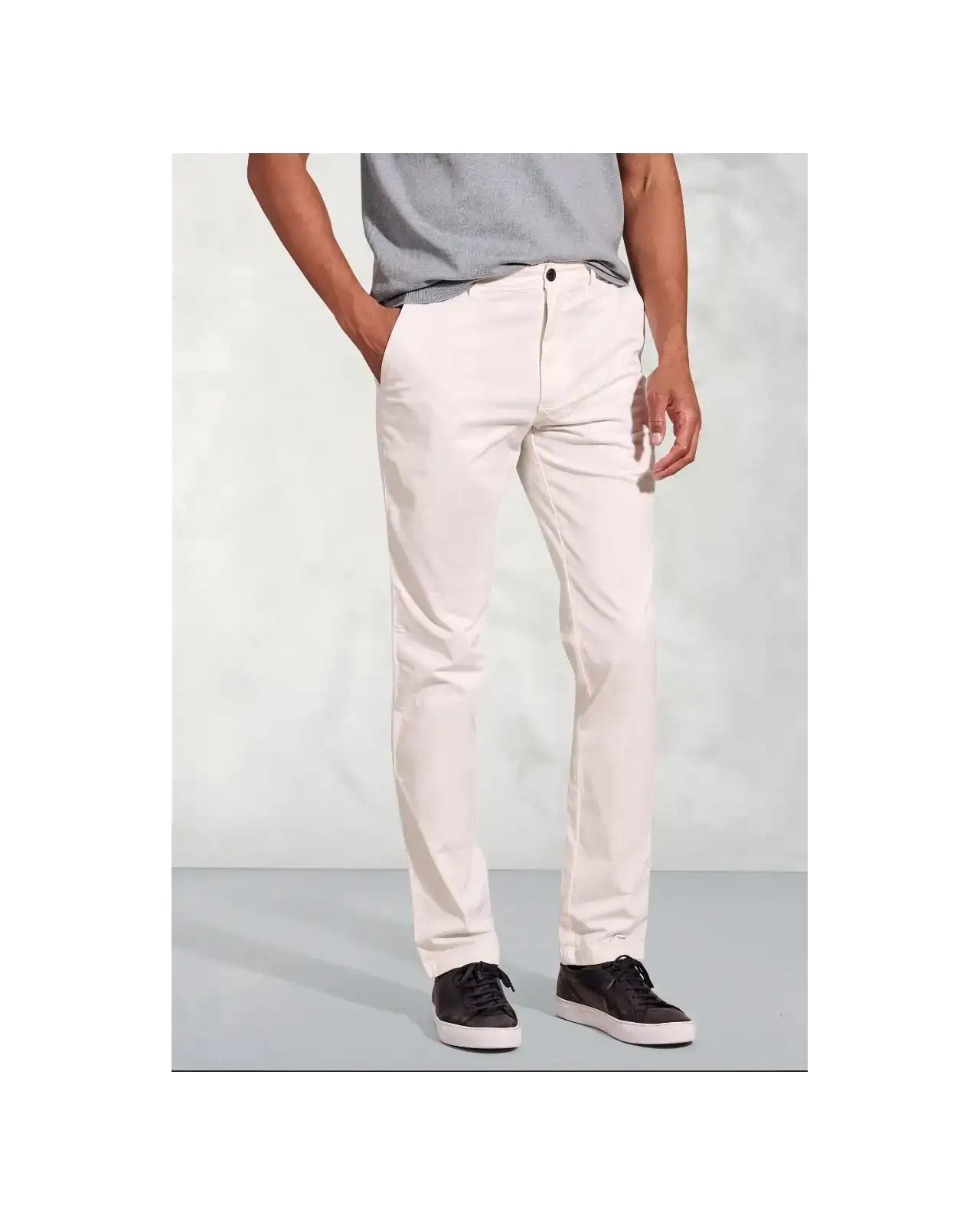 Fit Trousers Brook Taverner Tailored Fit Broderick White Garment Dyed Casual Trousers £45.00