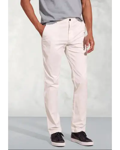 Fit Trousers Brook Taverner Tailored Fit Broderick White Garment Dyed Casual Trousers-BT-8029D £45.00