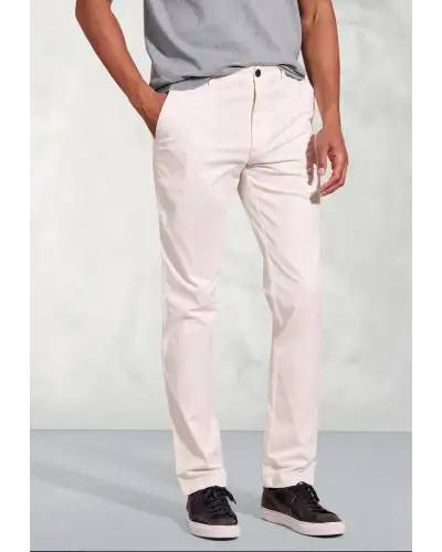 Fit Trousers Brook Taverner Tailored Fit Broderick White Garment Dyed Casual Trousers £45.00