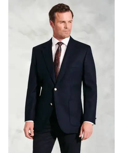 Jackets Brook Taverner Regular Fit Oxford Navy Pure New Wool Blazer-BT-7057A £224.00