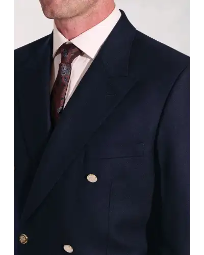 Jackets Brook Taverner Regular Fit Reigate Navy Pure New Wool Double Breasted Blazer £224.00