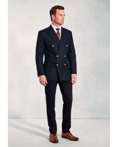 Jackets Brook Taverner Regular Fit Reigate Navy Pure New Wool Double Breasted Blazer £224.00