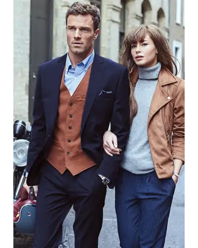 Suit Jackets Brook Taverner Tailored Fit Cassino Mid Blue Washable Suit Jacket-BT-5985H £134.00