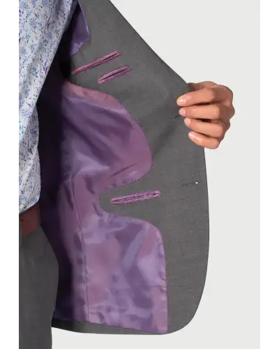 Suit Jackets Brook Taverner Tailored Fit Cassino Grey Washable Suit Jacket-BT-5985G £134.00