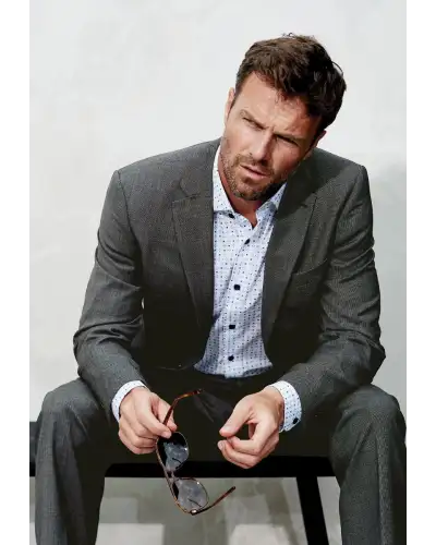 Suit Jackets Brook Taverner Tailored Fit Dawlish Charcoal Birdseye Wool Suit Jacket £179.00