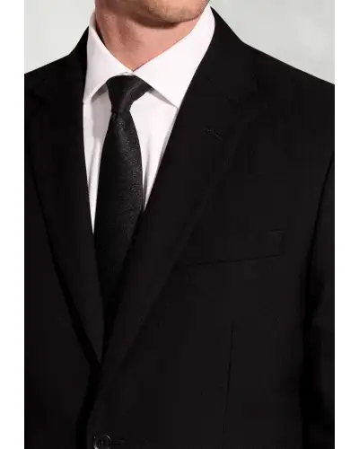 Suit Jackets Brook Taverner Regular Fit Black Herringbone Pure New Wool Lounge Jacket £224.00