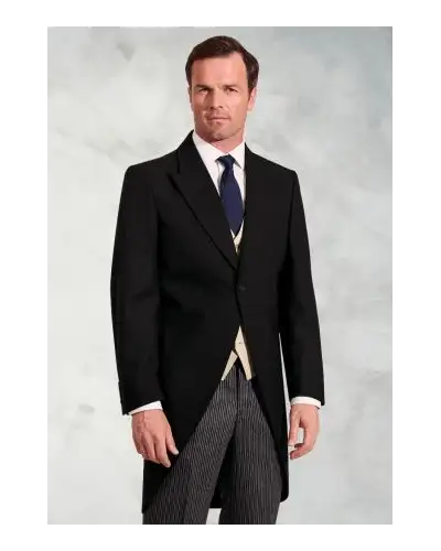 Suit Jackets Brook Taverner Regular Fit Black Pure New Wool Morning Suit Jacket £269.00