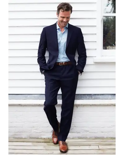 Suit Jackets Brook Taverner Tailored Fit Avalino Mid Blue Suit Jacket £134.00