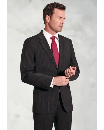 Suit Jackets Brook Taverner Tailored Fit Avalino Charcoal Pinstripe Suit Jacket £134.00