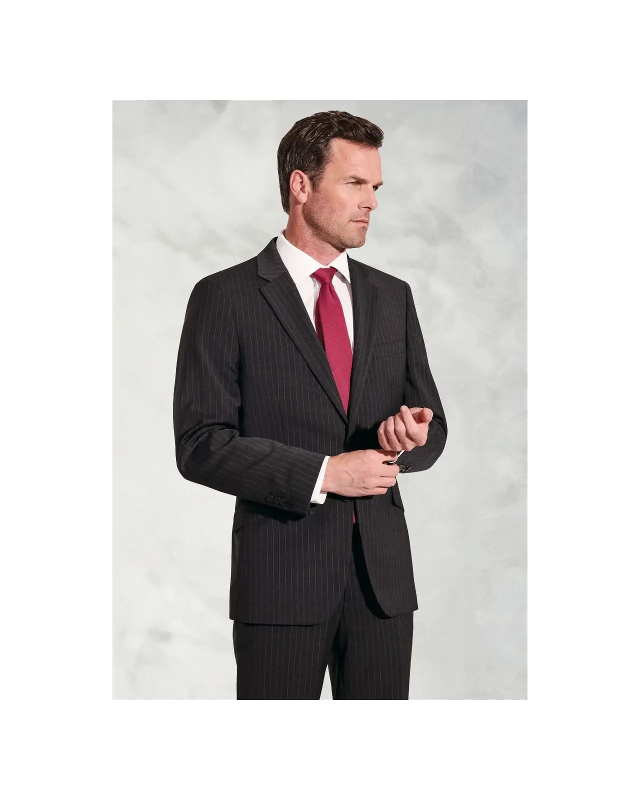 Suit Jackets Brook Taverner Tailored Fit Avalino Charcoal Pinstripe Suit Jacket £134.00