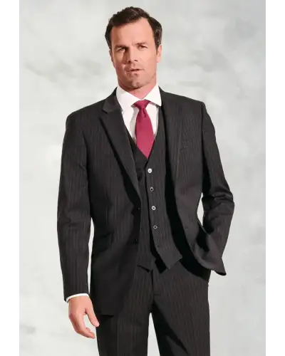 Suit Jackets Brook Taverner Tailored Fit Avalino Charcoal Pinstripe Suit Jacket £134.00