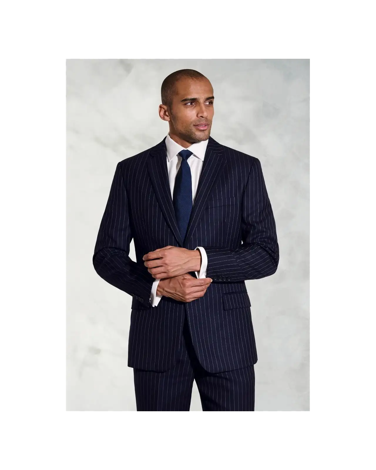 Suit Jackets Brook Taverner Regular Fit Epsom Navy Pinstripe Wool Suit Jacket-BT-5636D £179.00