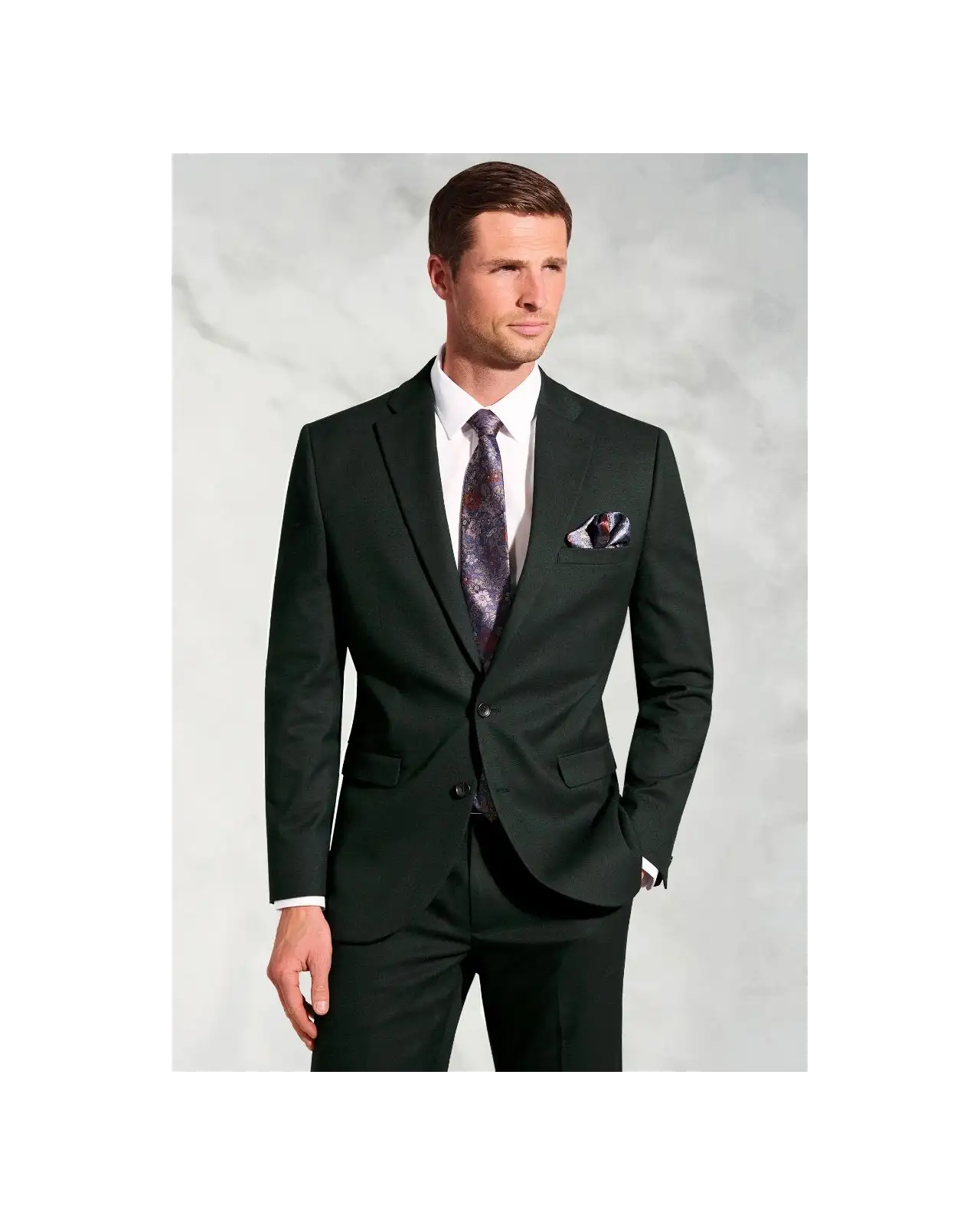 Suit Jackets Brook Taverner Tailored Fit Hansen Dark Green Flannel Suit Jacket-BT-5482BT £89.00