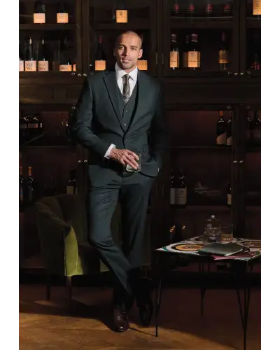 Suit Jackets Brook Taverner Tailored Fit Hansen Dark Green Flannel Suit Jacket-BT-5482BT £89.00