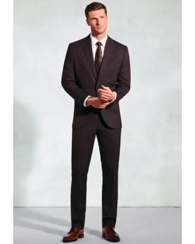 Suit Jackets Brook Taverner Tailored Fit Hansen Burgundy Flannel Suit Jacket-BT-5482AT £89.00