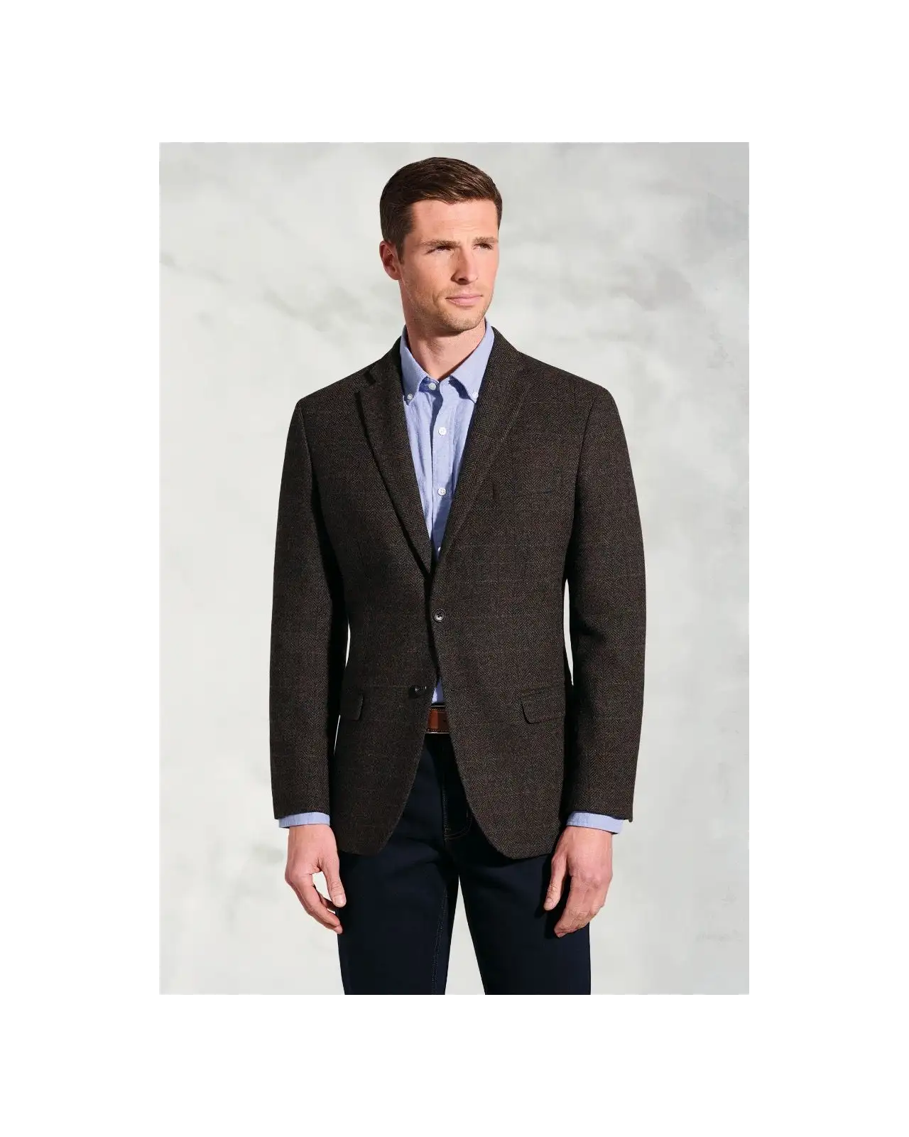 Jackets Brook Taverner Regular Fit Phelps Mole Herringbone Check Jacket-BT-5475AR £116.00