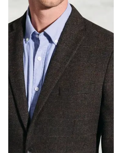 Jackets Brook Taverner Regular Fit Phelps Mole Herringbone Check Jacket-BT-5475AR £116.00