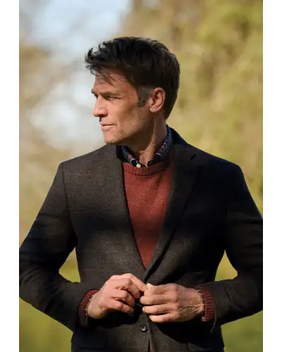 Jackets Brook Taverner Regular Fit Phelps Mole Herringbone Check Jacket-BT-5475AR £116.00