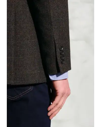 Jackets Brook Taverner Regular Fit Phelps Mole Herringbone Check Jacket-BT-5475AR £116.00