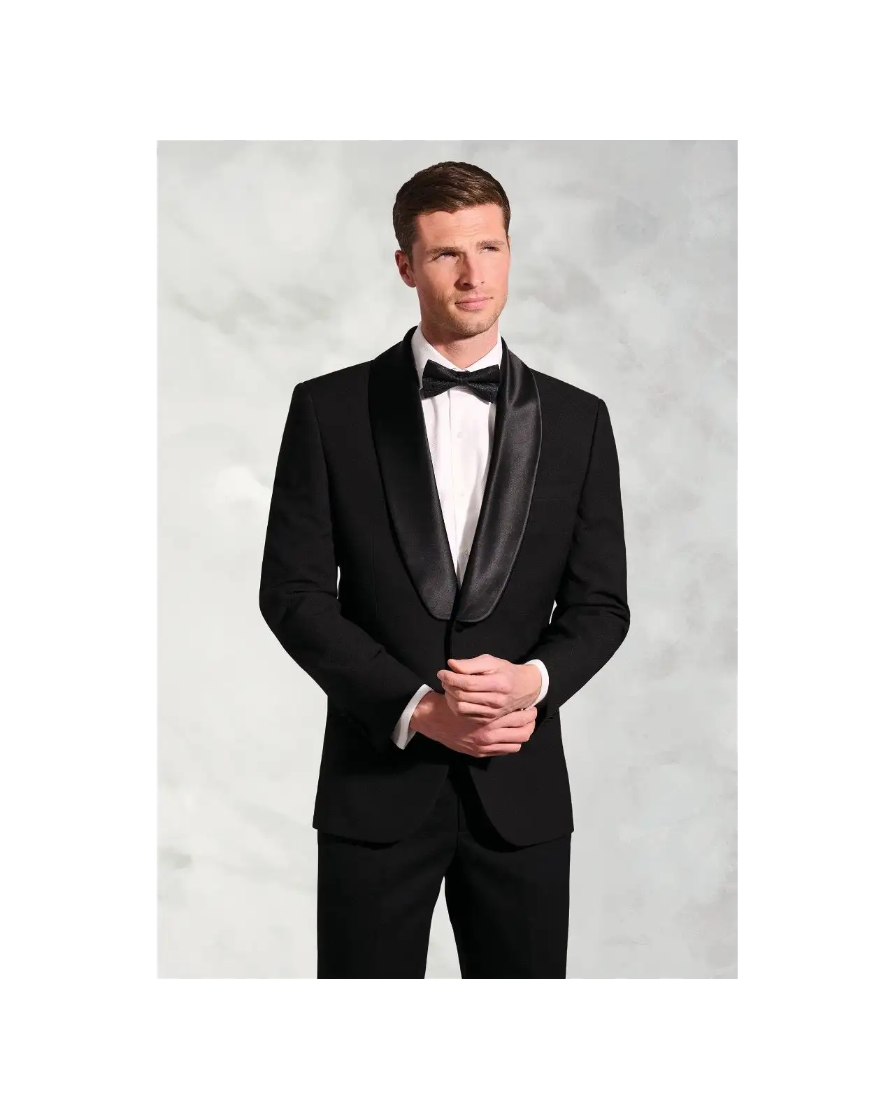 Evening Jackets Brook Taverner Tailored Fit Reilly Black Jacquard Shawl Collar Evening Jacket-BT-5473AT £116.00